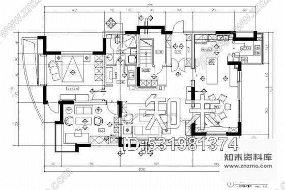 施工图湖边花园式住宅区现代风格双层别墅装修图施工图下载【ID:531981374】