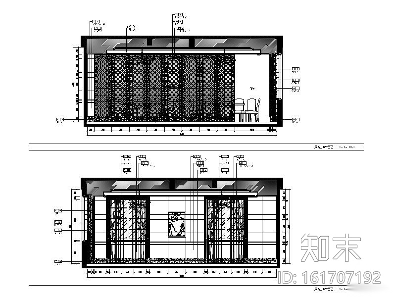 新中式奢华别墅装修设计施工图（含效果图）cad施工图下载【ID:161707192】