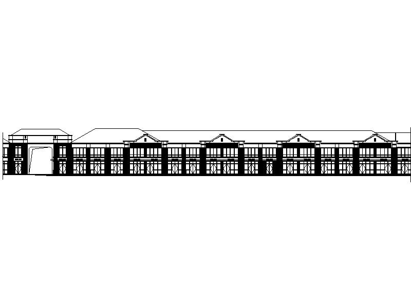 [福建]新古典风格住宅小区底层商业联排建筑施工图cad施工图下载【ID:151453187】