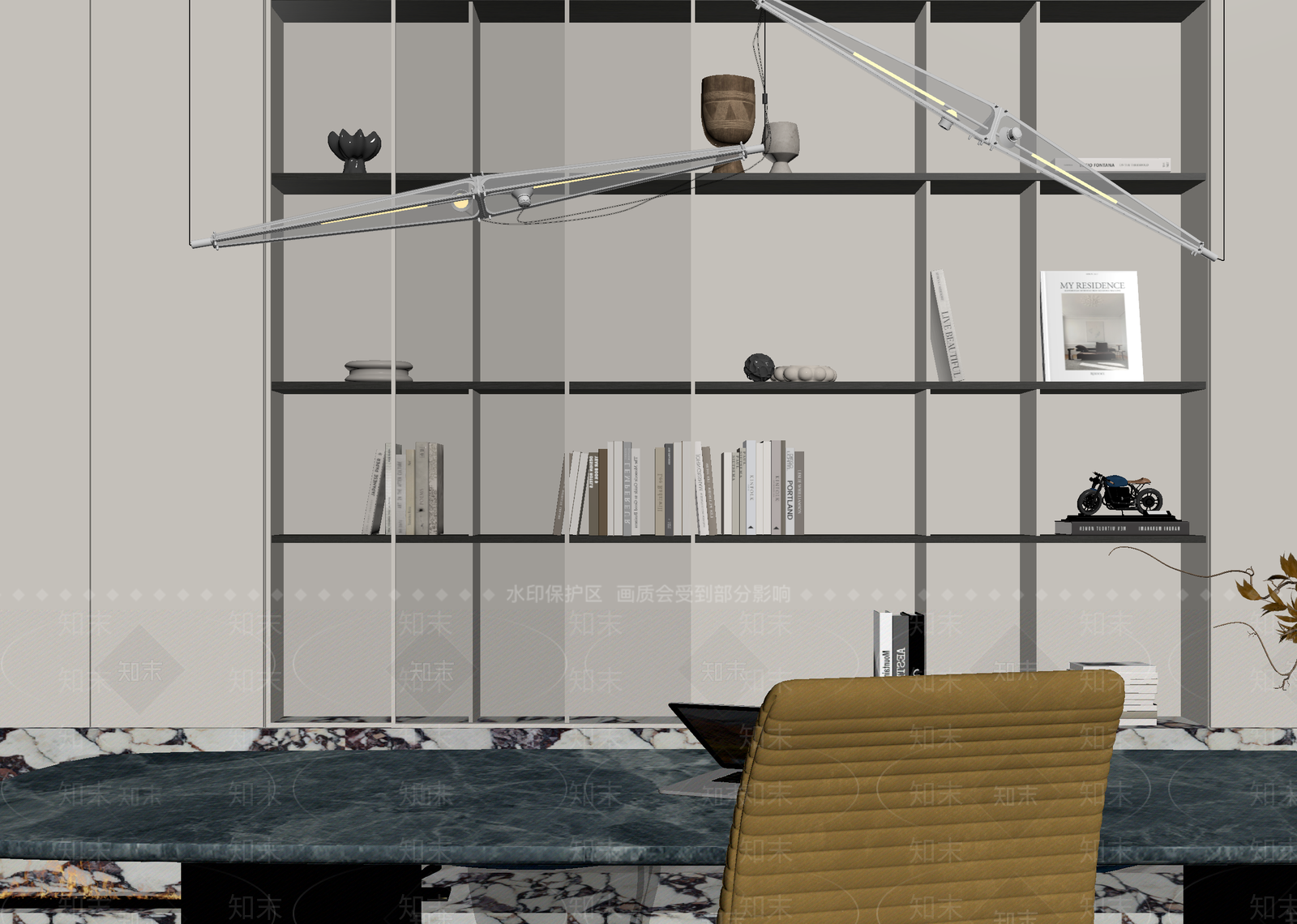 法式书房3D模型下载【ID:1215053512】