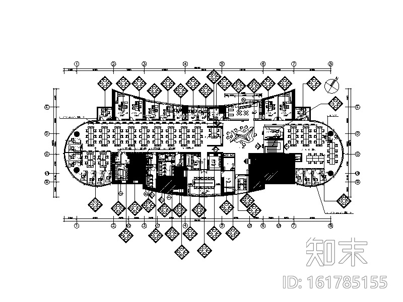 全套现代简约设计办公室施工图（含效果图)cad施工图下载【ID:161785155】