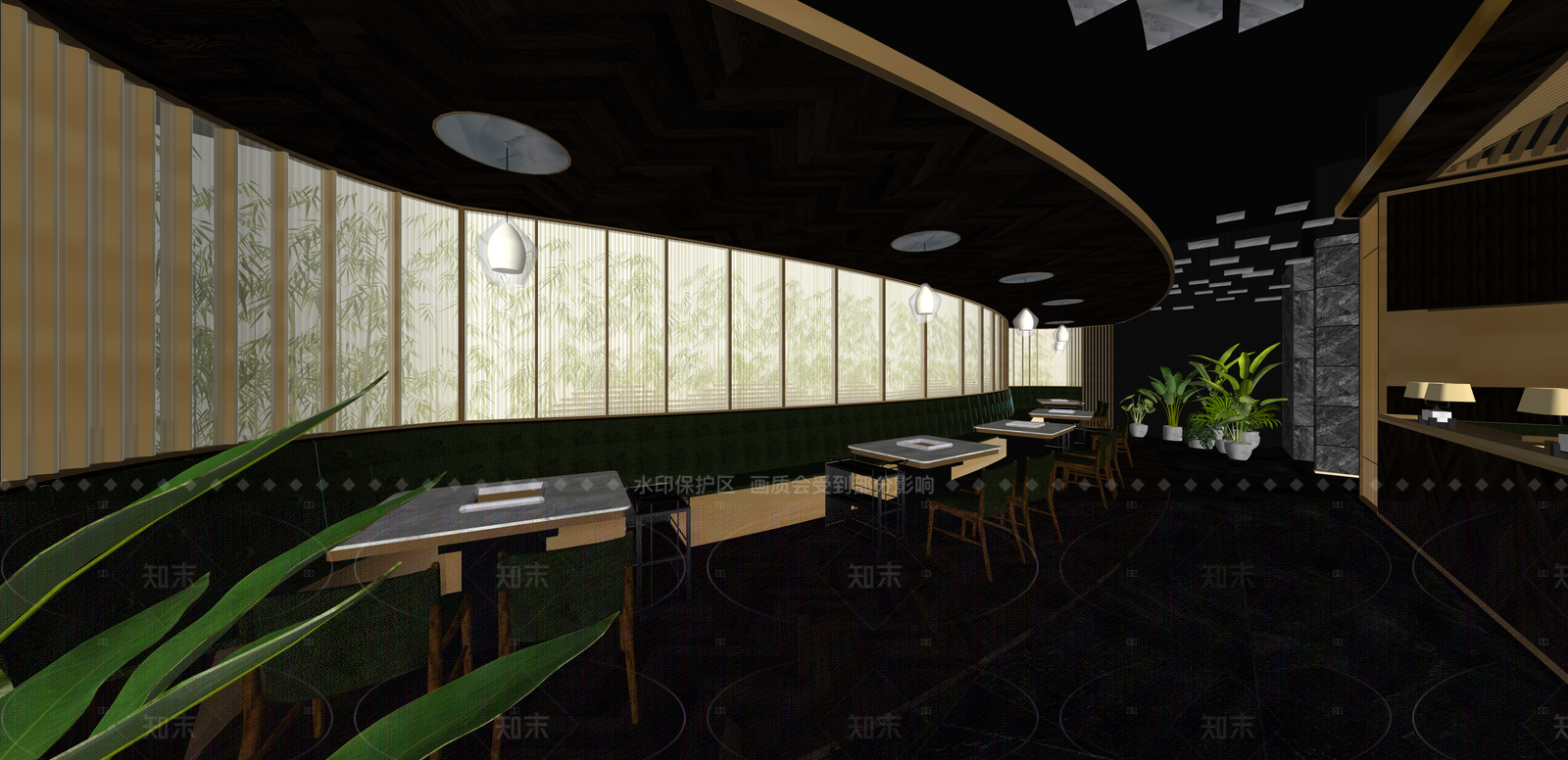 新中式咖啡厅SU模型下载【ID:1215926356】
