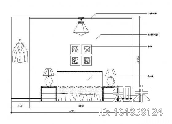 床头墙面立面图块cad施工图下载【ID:161858124】