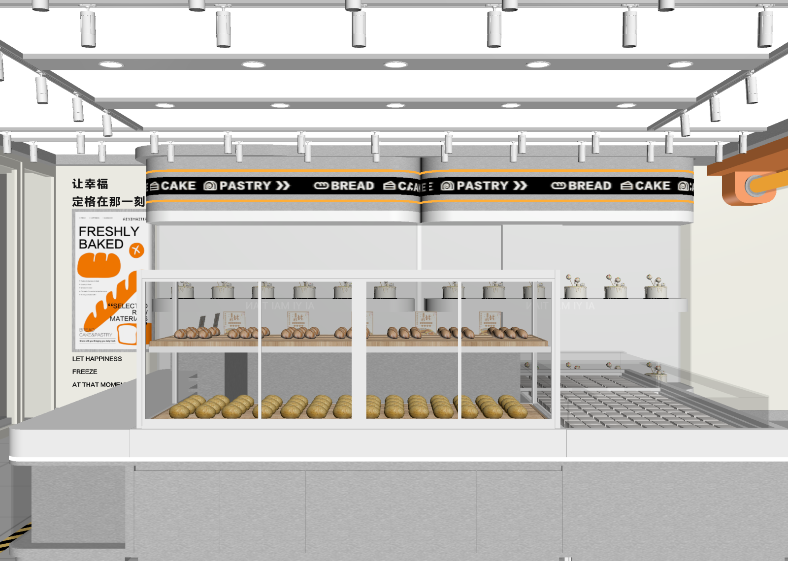 现代面包店3D模型下载【ID:1214997436】