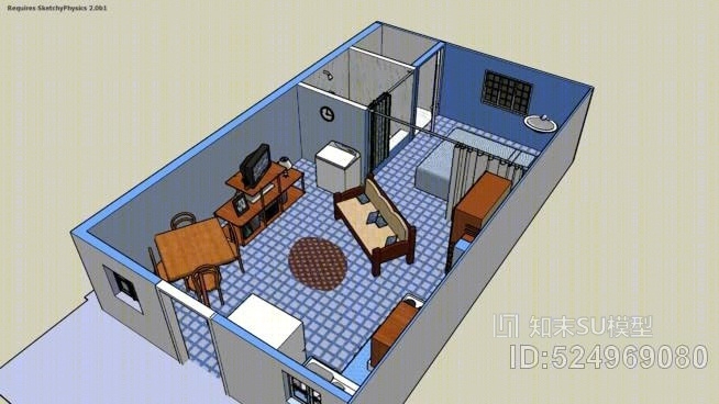 我妹妹的工作室公寓SU模型下载【ID:524969080】