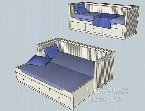 沙发床SU模型下载【ID:46688418】