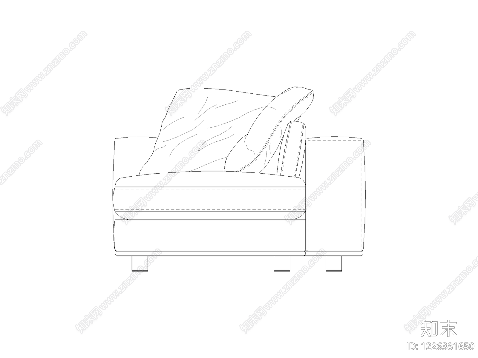 沙发cad施工图下载【ID:1226381650】