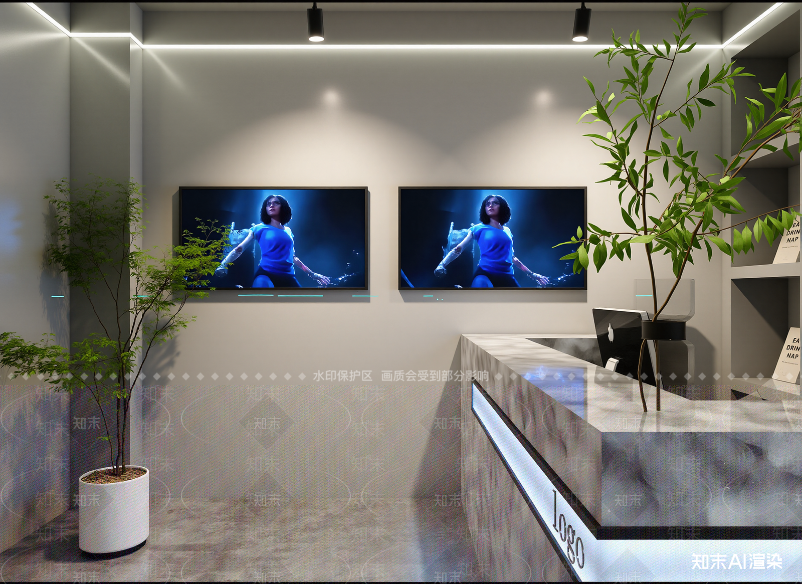 现代接待室3D模型下载【ID:1214605509】