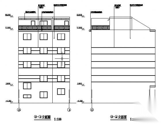 某五层联建房建筑施工图cad施工图下载【ID:149847128】