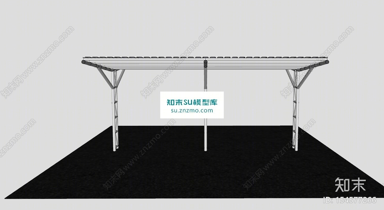 道路停车场SU模型下载【ID:154577266】