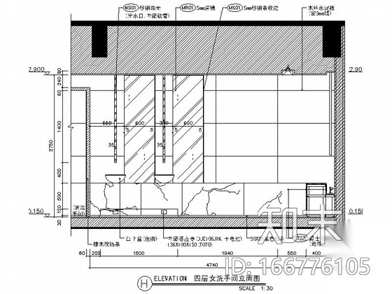 [北京]现代简约大气办公楼公共区域装饰施工图（含效果图...cad施工图下载【ID:166776105】