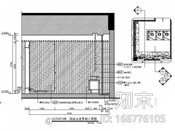 [北京]现代简约大气办公楼公共区域装饰施工图（含效果图...cad施工图下载【ID:166776105】