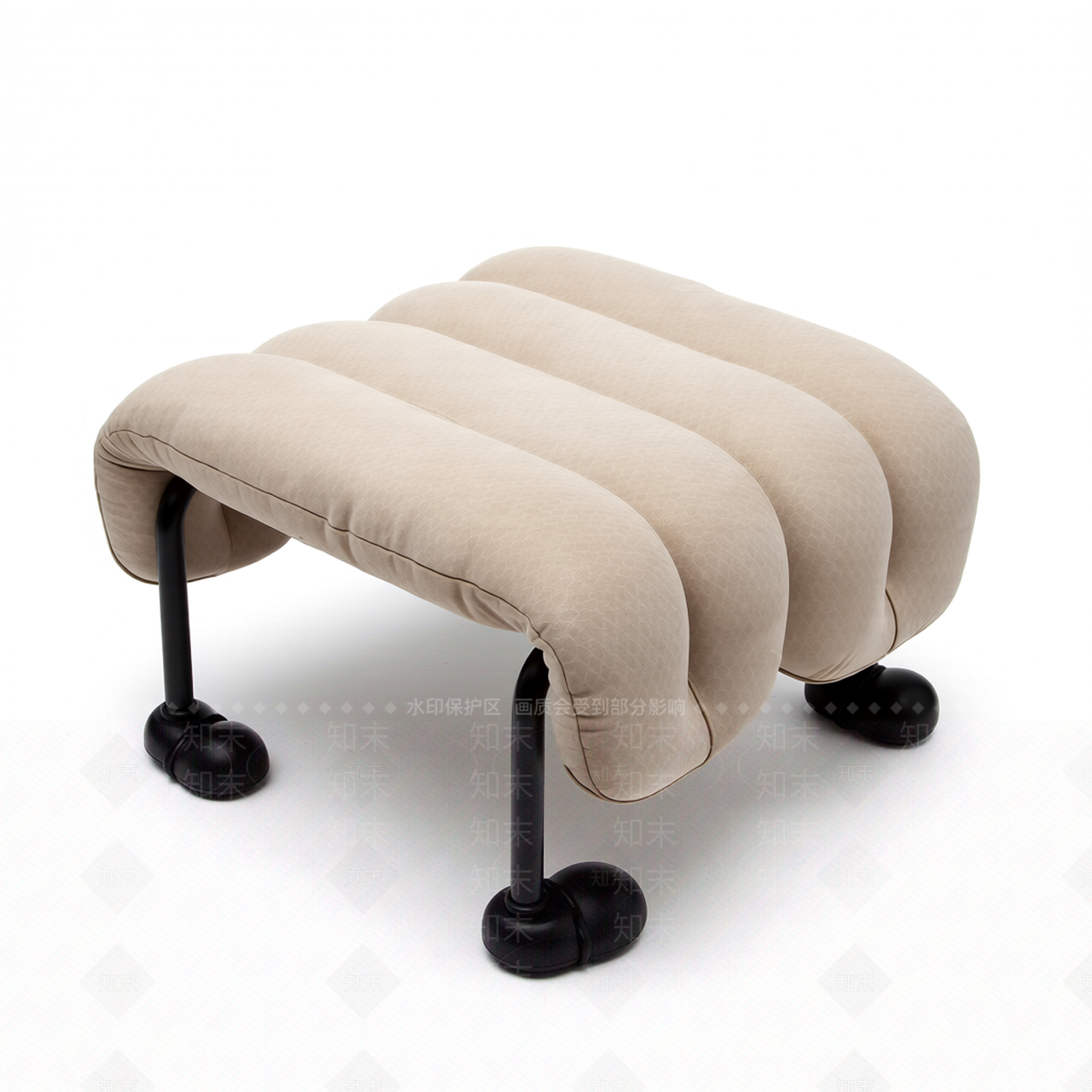 软垫黑架脚凳3D模型下载【ID:1206202049】