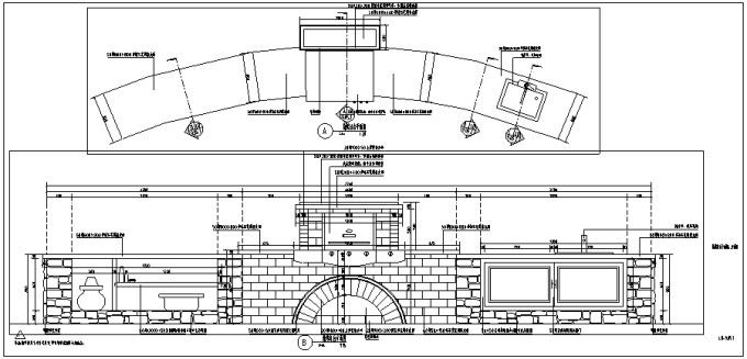 小区公园烧烤台景观施工图cad施工图下载【ID:161803184】