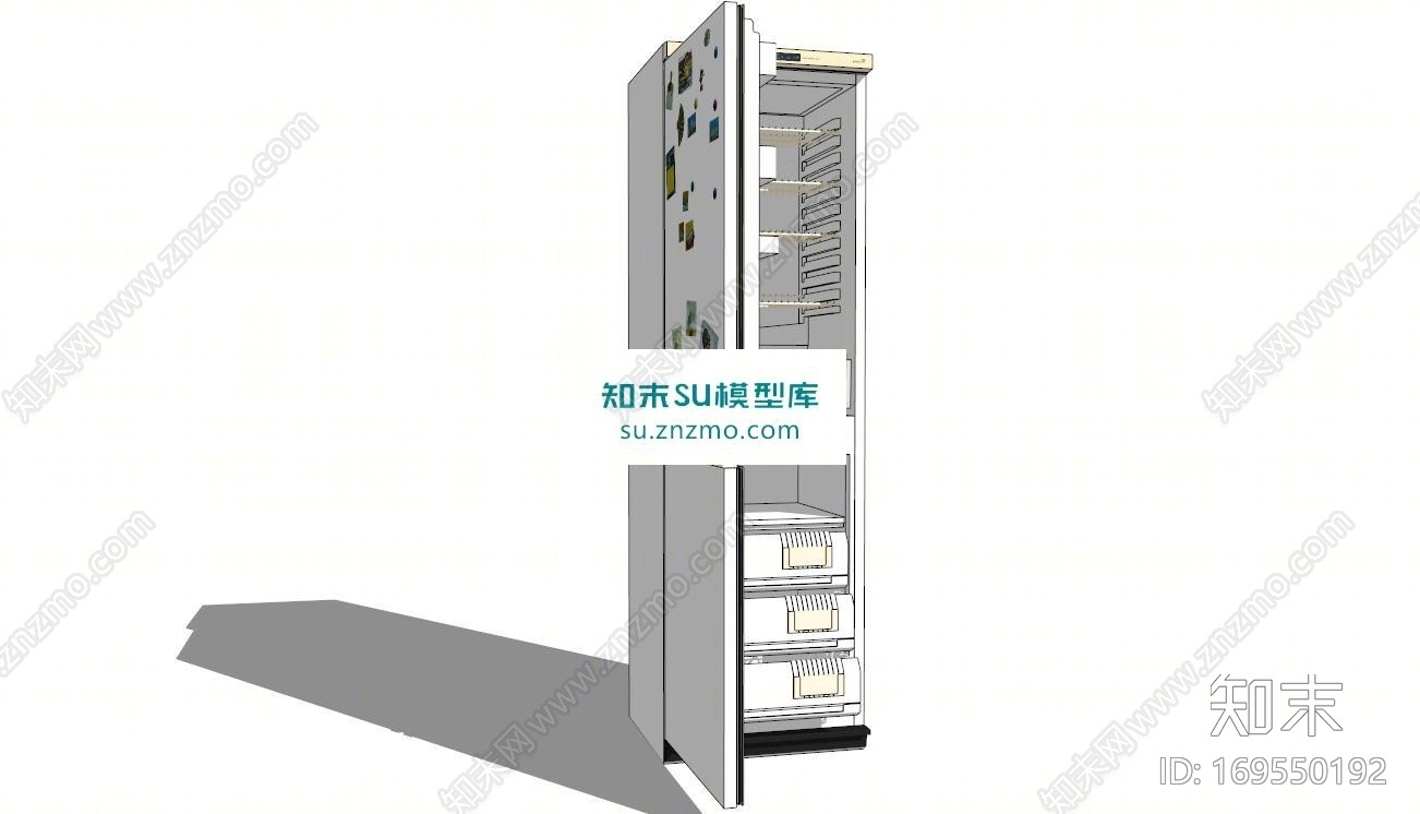 双开门冰箱SU模型下载【ID:169550192】