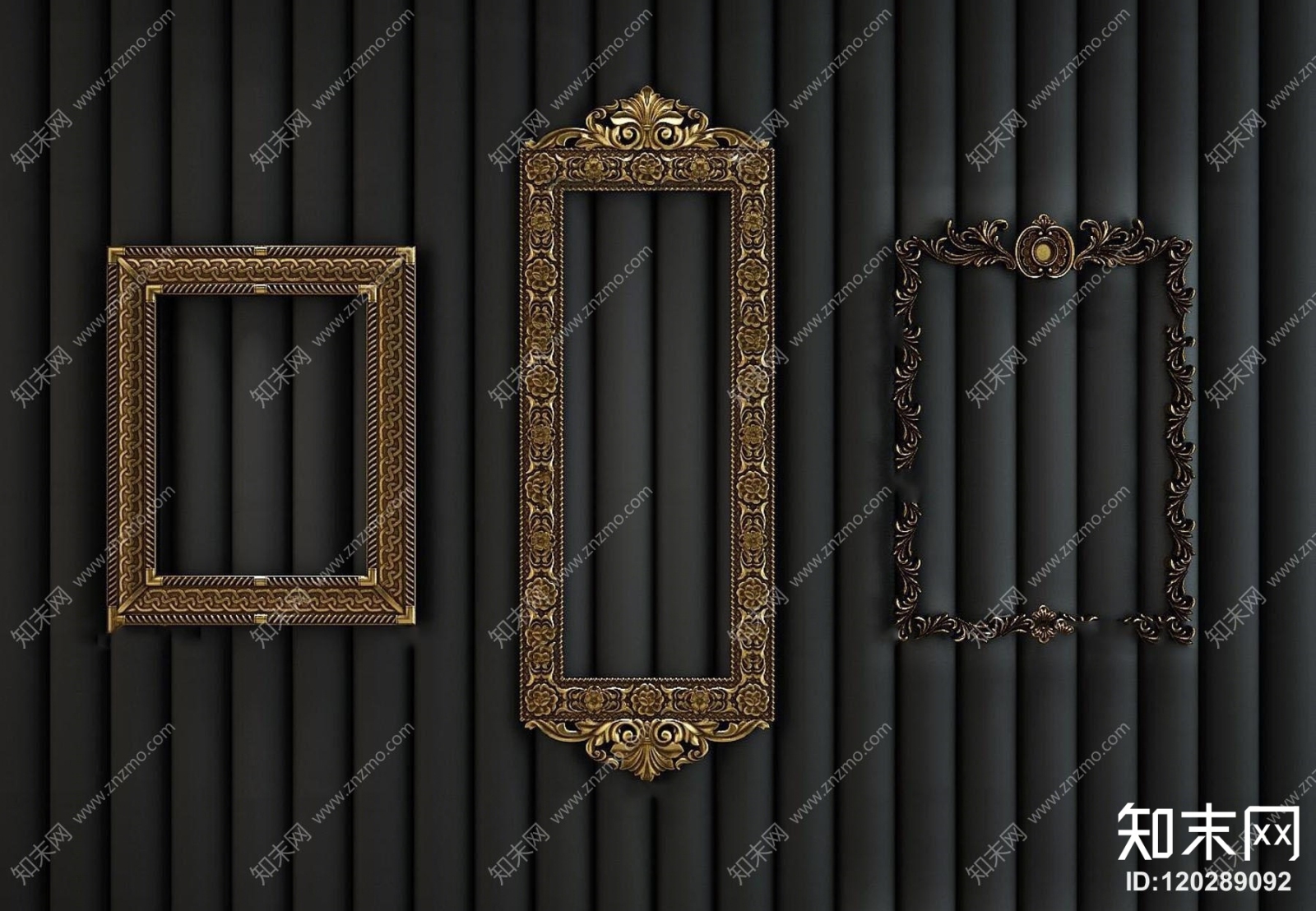 欧式金属相框镜框组合3D模型下载【ID:120289092】