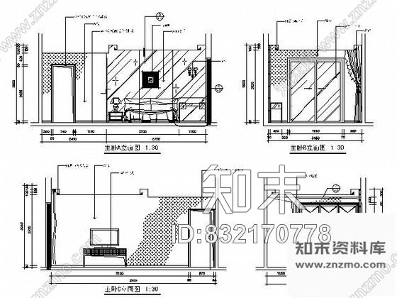 图块/节点主卧立面图cad施工图下载【ID:832170778】