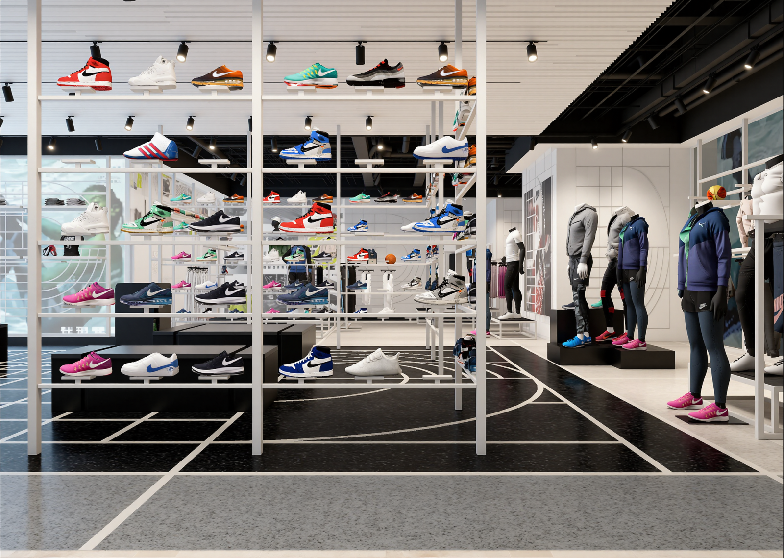 现代服装展厅3D模型下载【ID:1215002808】