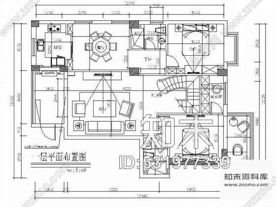 施工图福建高端居住区简欧风格两层别墅室内装修施工图施工图下载【ID:531977339】