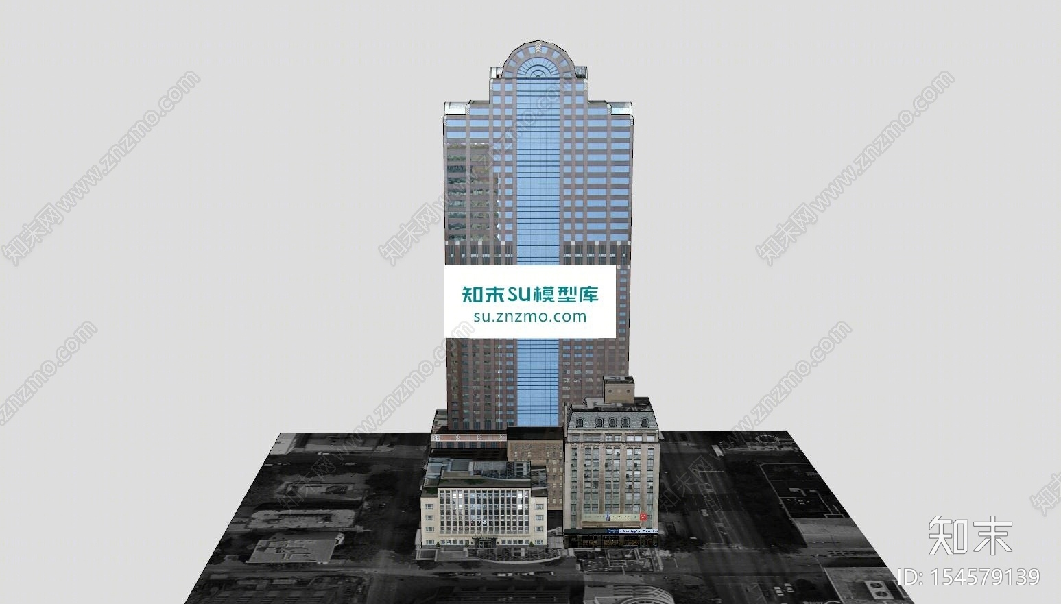 城市地点街区建筑SU模型下载【ID:154579139】