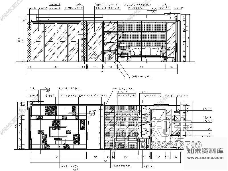 图块/节点豪华客厅立面装饰图cad施工图下载【ID:832243799】