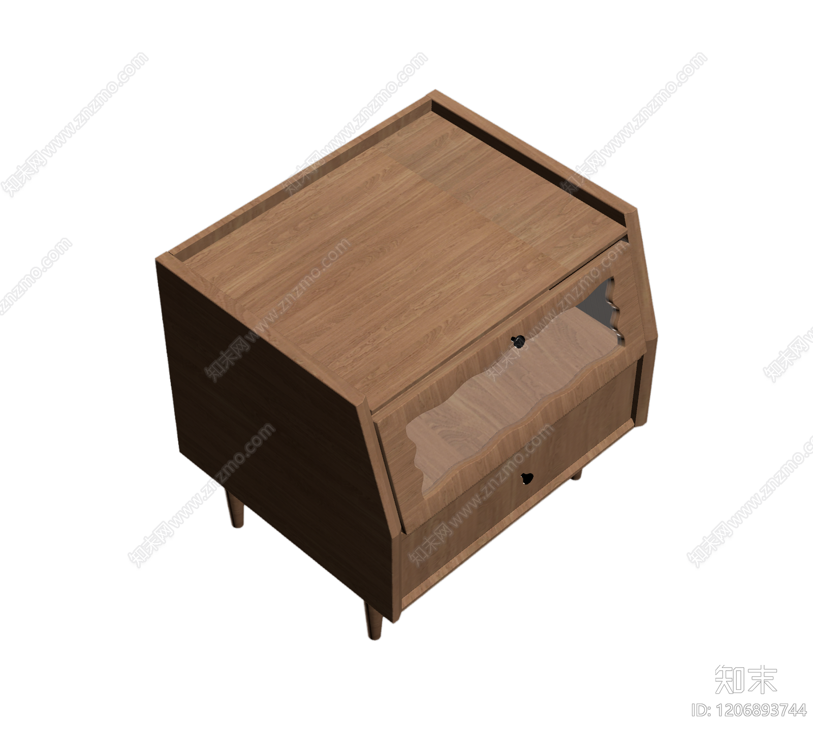 木质翻盖床头柜3D模型下载【ID:1206893744】