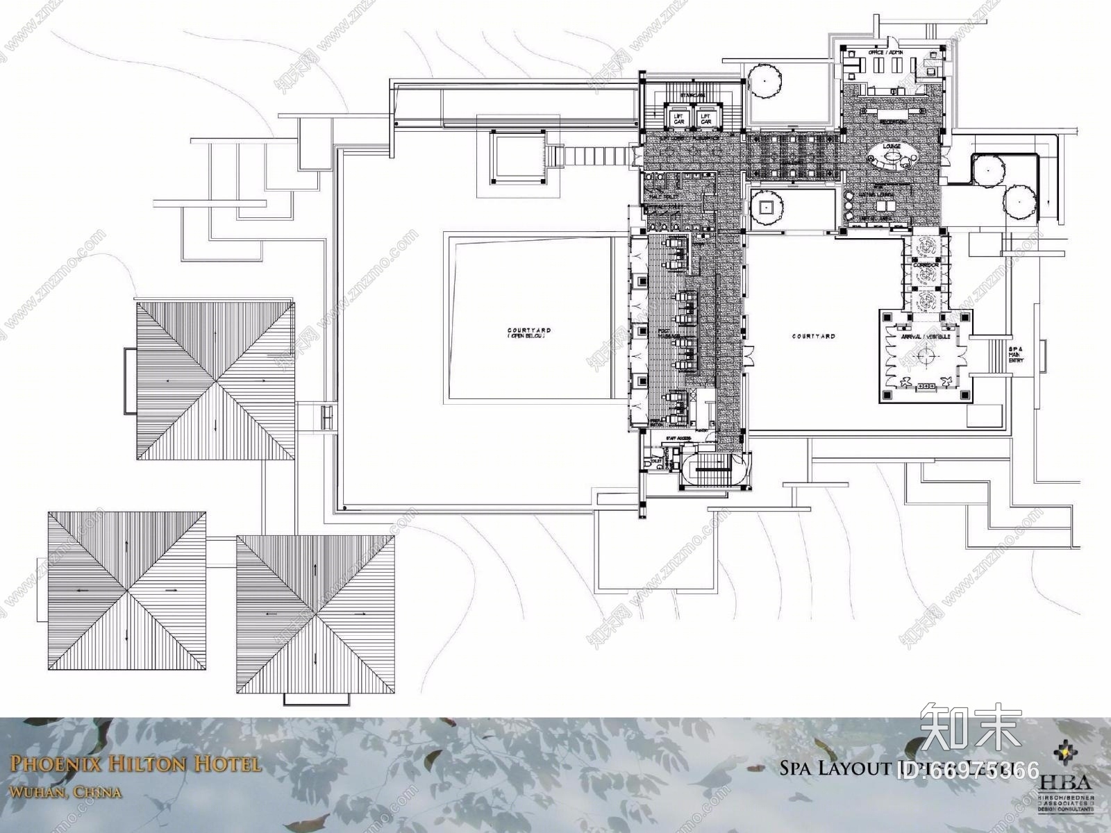 HBA-武汉花山碧桂园凤凰希尔顿酒店二期别墅&SPA设计方案+施工图+物料书+景观资料施工图下载【ID:66975366】