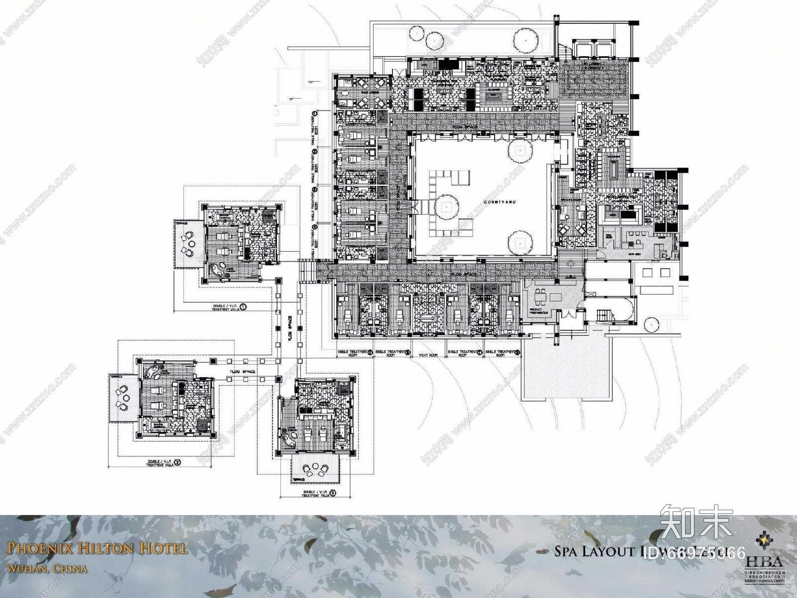HBA-武汉花山碧桂园凤凰希尔顿酒店二期别墅&SPA设计方案+施工图+物料书+景观资料施工图下载【ID:66975366】
