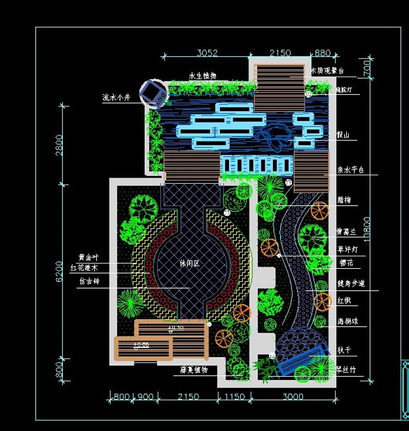 花园CAD平面图cad施工图下载【ID:149603190】