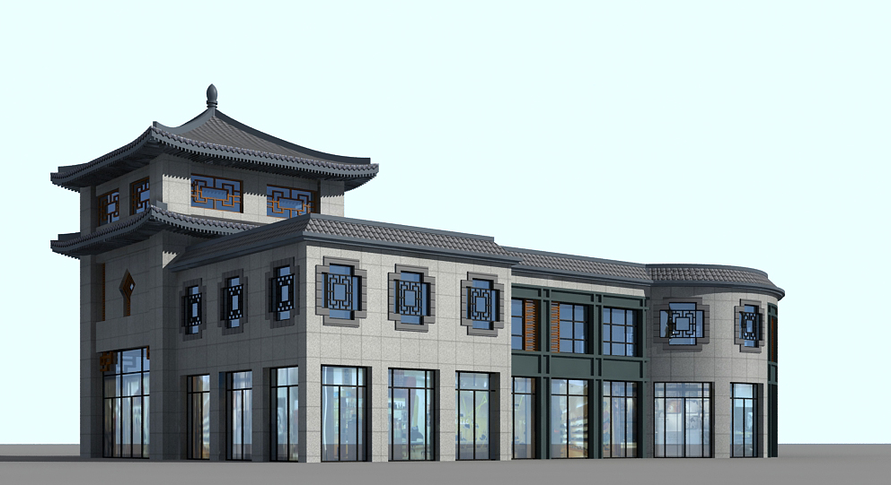 [宁夏]高层中式双塔住宅建筑施工图(含会所、商业、酒...cad施工图下载【ID:149775131】