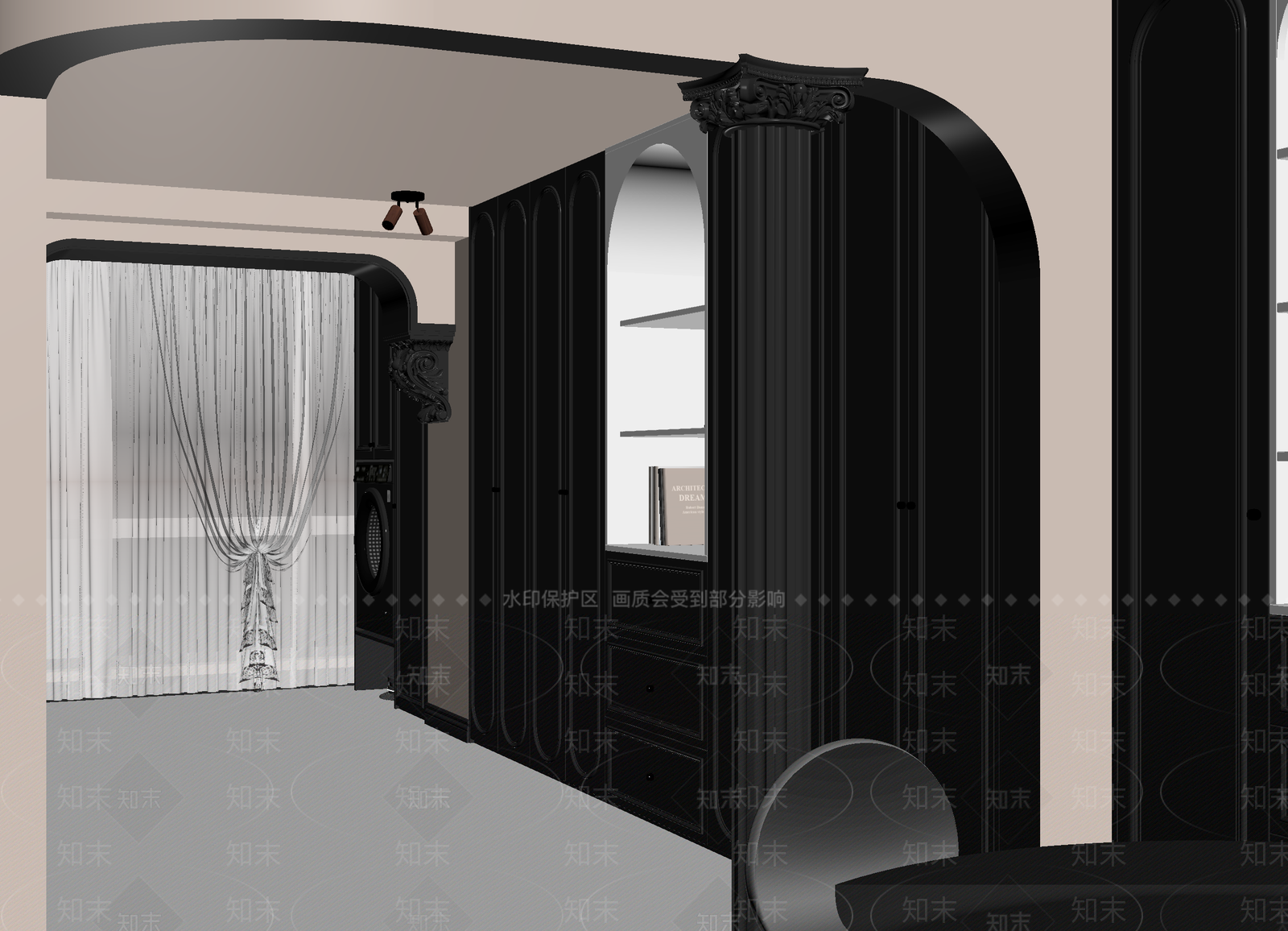 法式衣帽间3D模型下载【ID:1214774865】