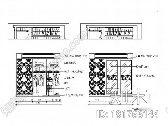 [温州]精品楼盘新古典风格四居室装修施工图（含效果图）cad施工图下载【ID:181766144】