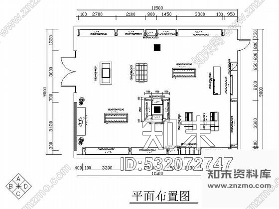 施工图河南某现代风格西服专卖店室内装修施工图cad施工图下载【ID:532072747】