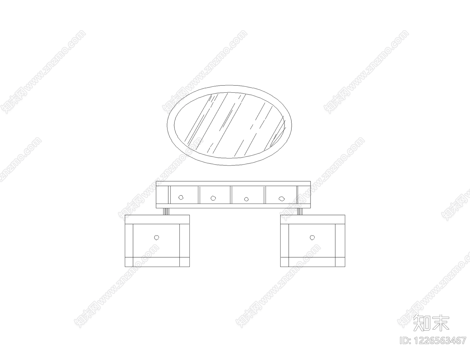 现代桌子CAD图纸