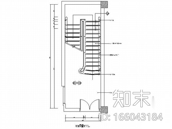 楼梯间设计装修图cad施工图下载【ID:166043184】