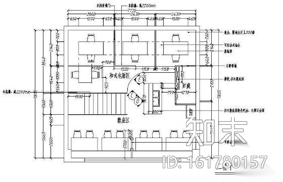 小型寿司店室内装饰cad施工图下载【ID:161780157】