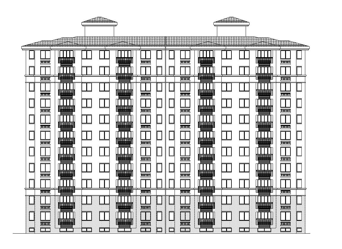 现代风安置房住宅建筑施工图（8-10栋）cad施工图下载【ID:165393118】