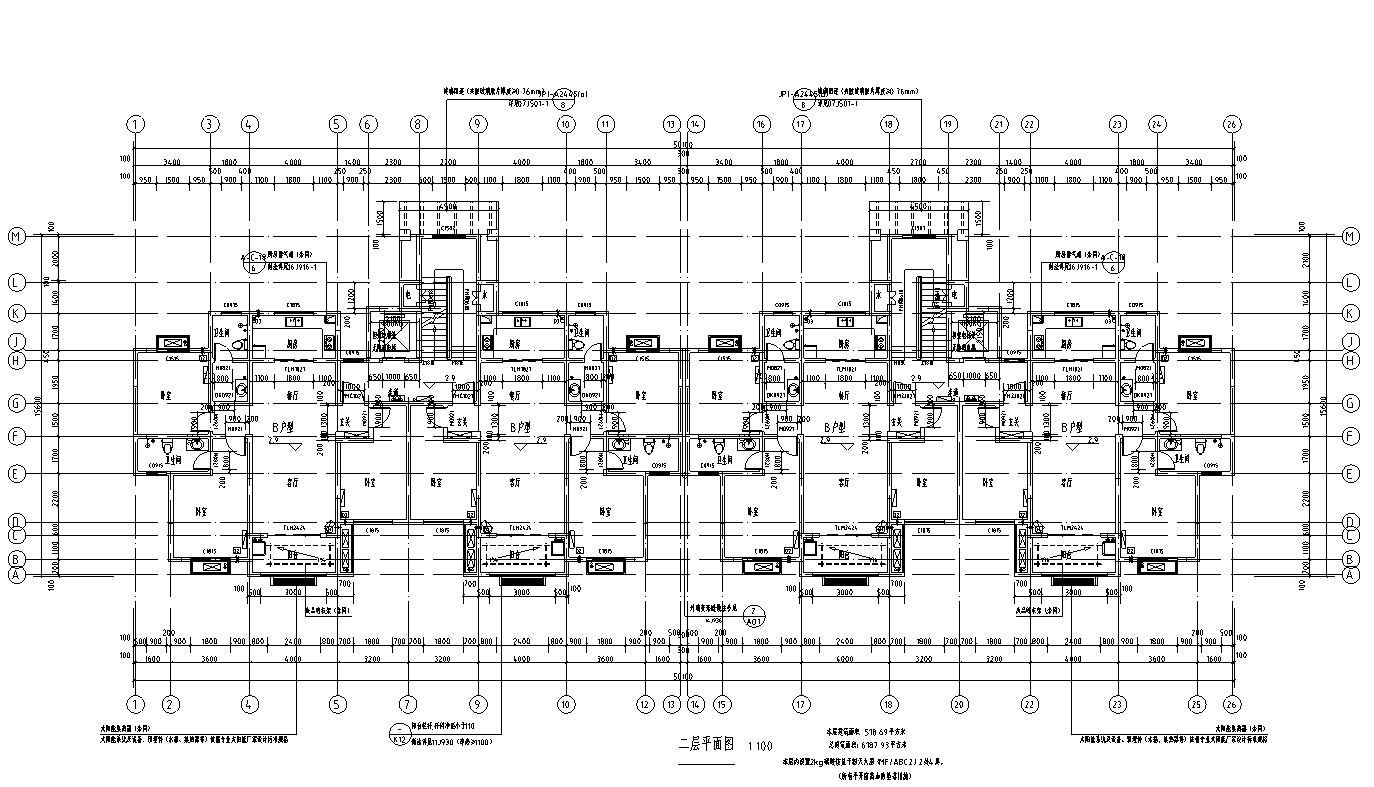 现代风安置房住宅建筑施工图（8-10栋）cad施工图下载【ID:165393118】