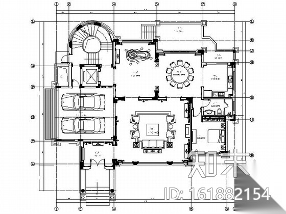 [南通]度假区奢华法式三层别墅样板间装修图（含效果）cad施工图下载【ID:161882154】