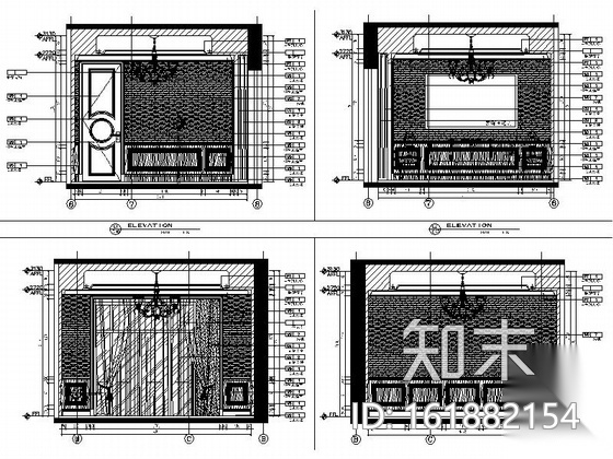 [南通]度假区奢华法式三层别墅样板间装修图（含效果）cad施工图下载【ID:161882154】