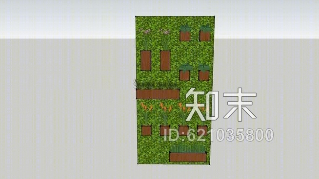 三维人工绿墙SU模型下载【ID:621035800】