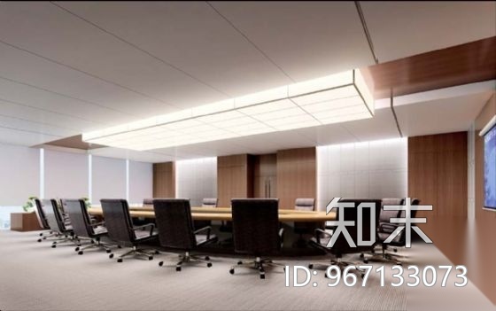 某中学会议室装修图（含效果）cad施工图下载【ID:967133073】