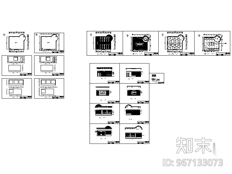 某中学会议室装修图（含效果）cad施工图下载【ID:967133073】