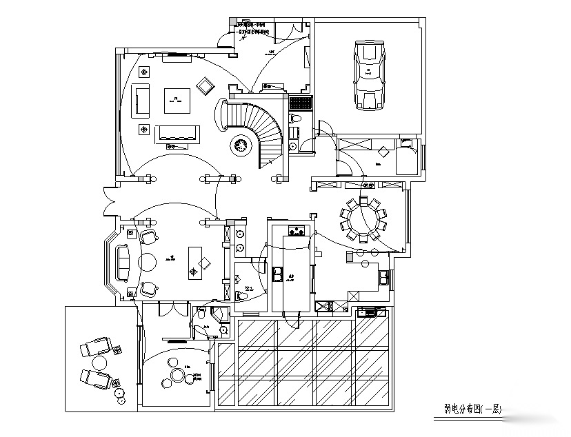 [江苏]浪漫法式风450平米独栋别墅设计施工图cad施工图下载【ID:160475139】