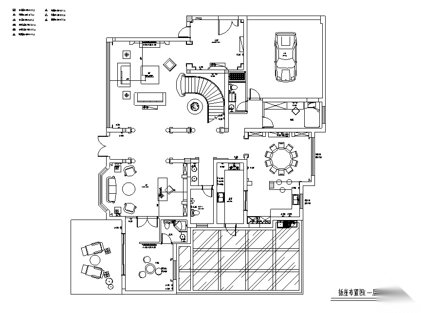 [江苏]浪漫法式风450平米独栋别墅设计施工图cad施工图下载【ID:160475139】