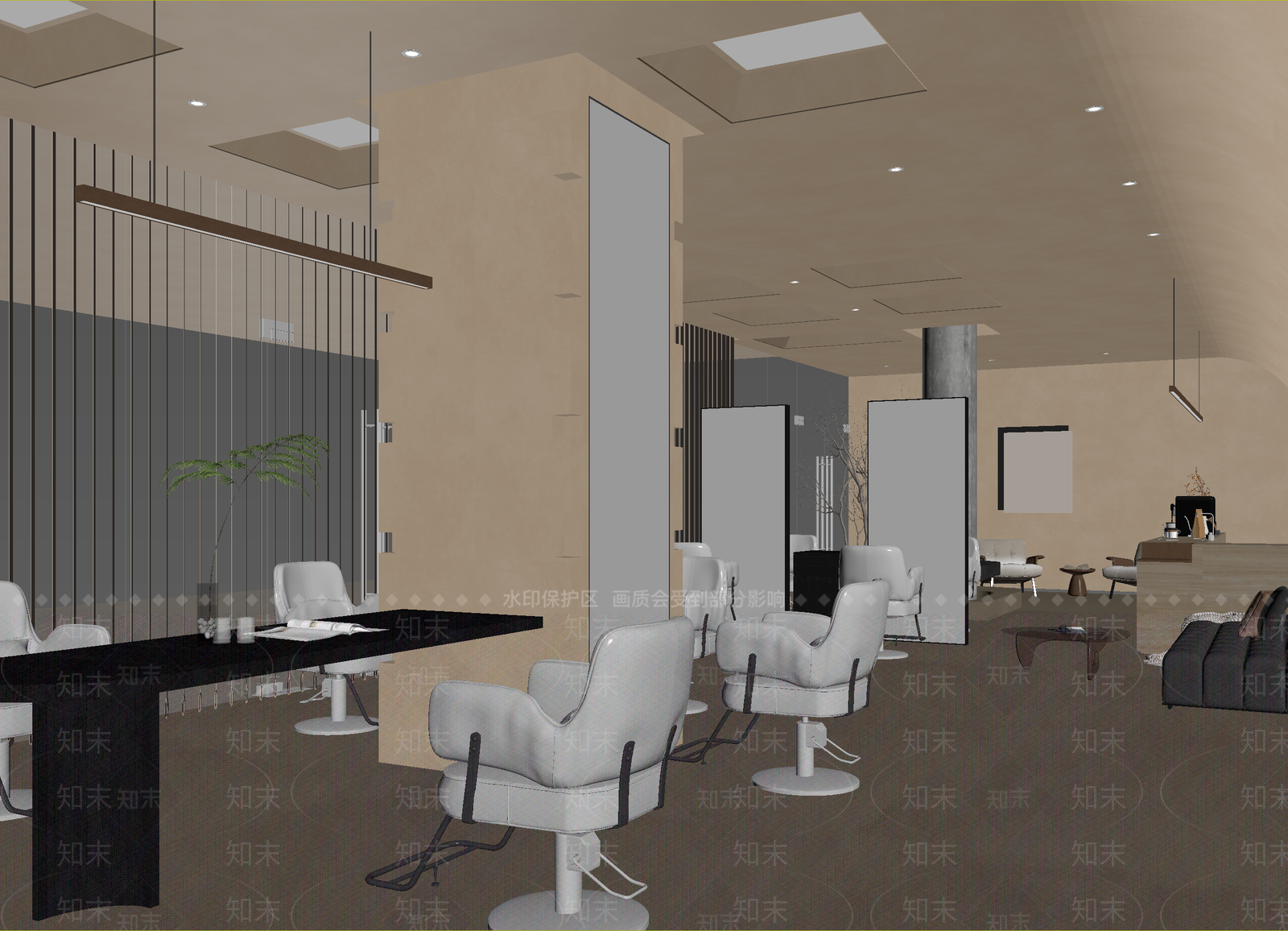 奶油美容院3D模型下载【ID:1214801765】