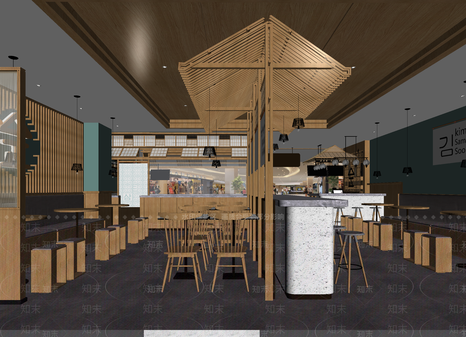 日式咖啡厅3D模型下载【ID:1214670638】