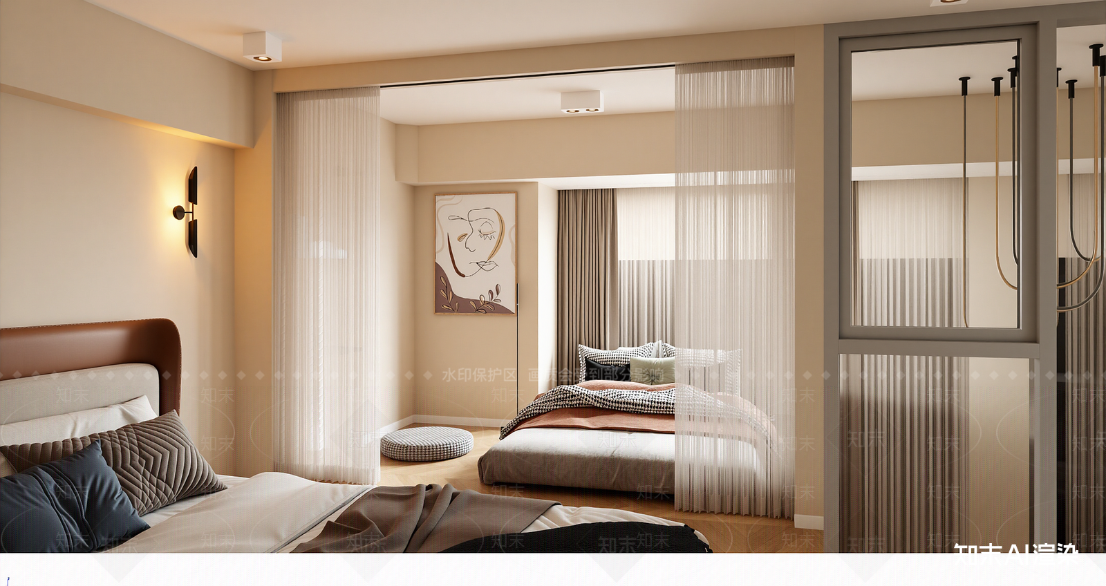 现代家居卧室3D模型下载【ID:1221990349】