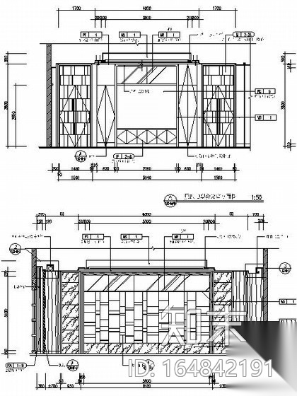 五星酒店会议室施工图cad施工图下载【ID:164842191】