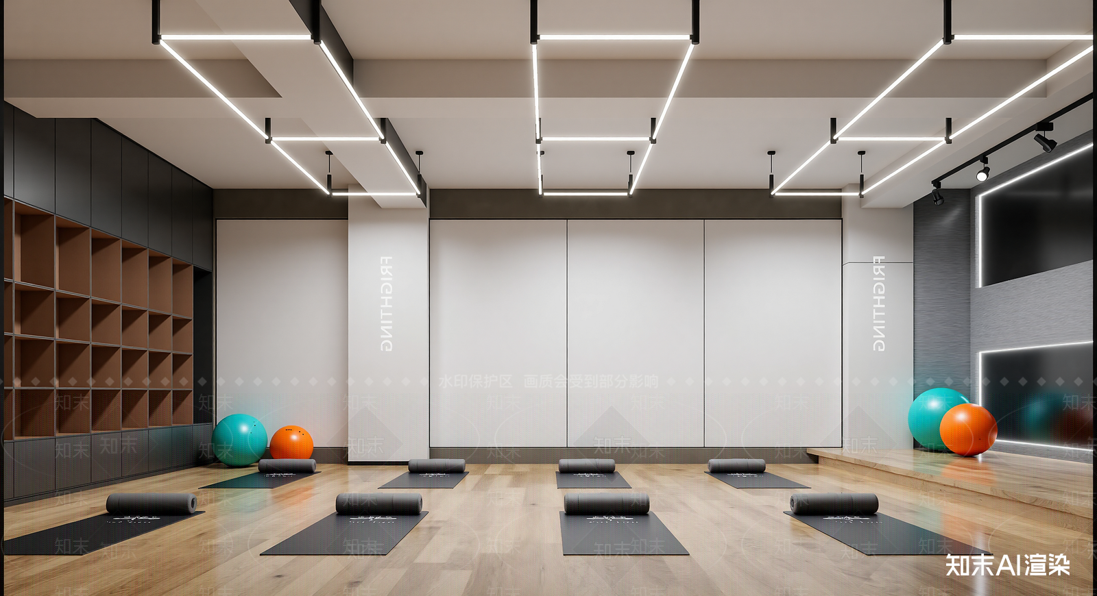 现代瑜伽室3D模型下载【ID:1214260921】